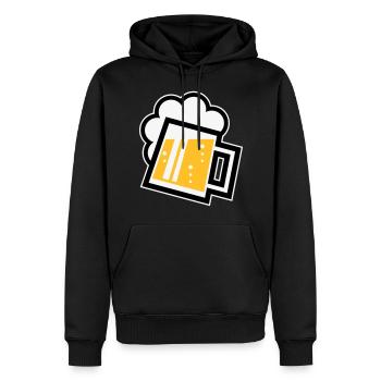 Chope à bière bavaroise (bière / chope à bière / R / / / 3C) - Sweat à capuche Premium bio Homme - noir - Devant - Nico (187cm)