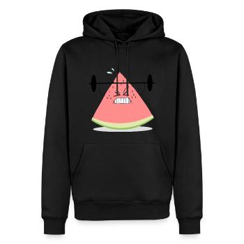 watermelon - Men’s Premium Organic Hoodie - black - Front - Nico (187cm)