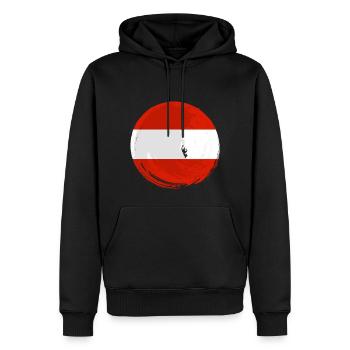 Drapeau de l’Autriche Drapeau autrichien AT - Sweat à capuche Premium bio Homme - noir - Devant - Nico (187cm)