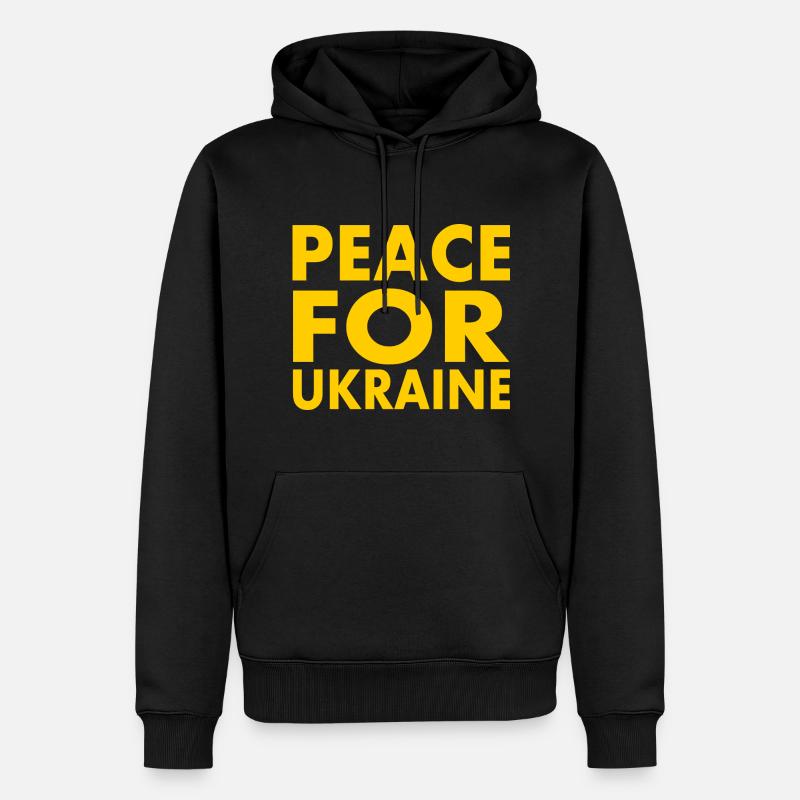 Peace for ukraine - Männer Premium Bio Hoodie - Schwarz