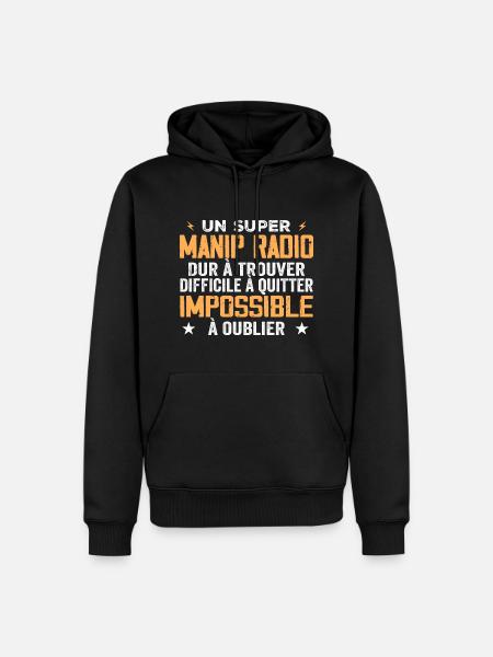 An assistant radio operator - Men’s Premium Organic Hoodie - black