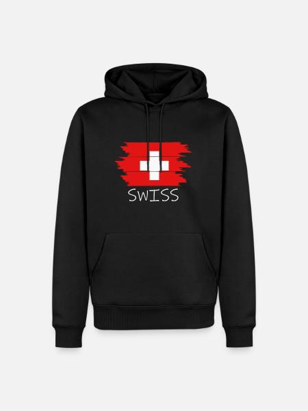 Swiss Switzerland Schweiz - Männer Premium Bio Hoodie - Schwarz