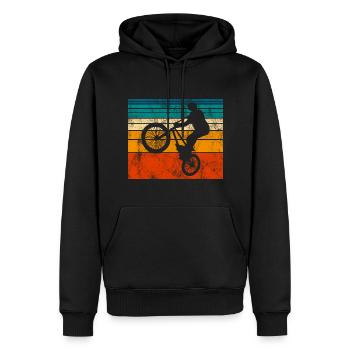 BMX Rad Fahrrad Retro Geschenk Bicycle Motocross - Männer Premium Bio Hoodie - Schwarz - Vorne - Nico (187cm)