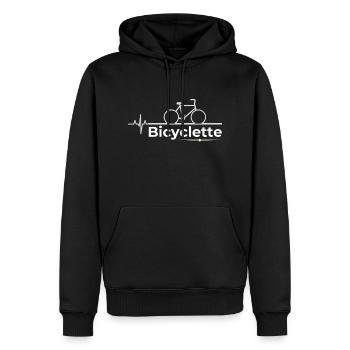 Bicyclette - Sweat à capuche Premium bio Homme - noir - Devant - Nico (187cm)