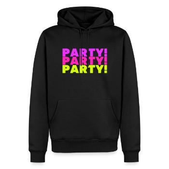 Party - Männer Premium Bio Hoodie - Schwarz - Vorne - Nico (187cm)