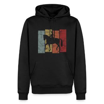 Dressage Équitation Cavaliers de dressage Équitation Équitation - Sweat à capuche Premium bio Homme - noir - Devant - Nico (187cm)