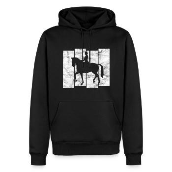 Dressage Équitation Cavaliers de dressage Équitation Équitation - Sweat à capuche Premium bio Homme - noir - Devant - Nico (187cm)