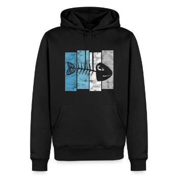 Arêtes de poisson pour pêcheurs, pêcheurs et enfants | Poissons - Sweat à capuche Premium bio Homme - noir - Devant - Nico (187cm)