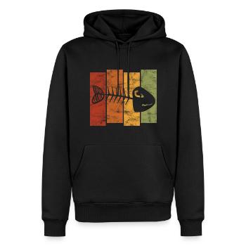 Fishbones for anglers, fishermen and children | Pisces - Men’s Premium Organic Hoodie - black - Front - Nico (187cm)