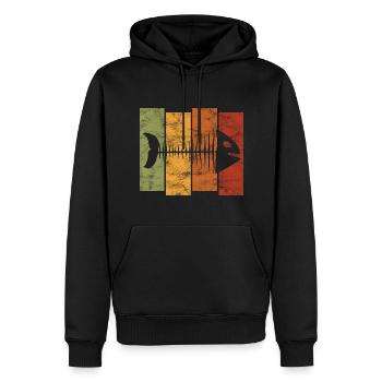 Fishbones for anglers, fishermen and children | Pisces - Men’s Premium Organic Hoodie - black - Front - Nico (187cm)
