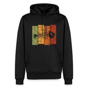Arête de poisson pour les pêcheurs, les pêcheurs et les enfants | Poissons - Sweat à capuche Premium bio Homme - noir - Devant - Nico (187cm)