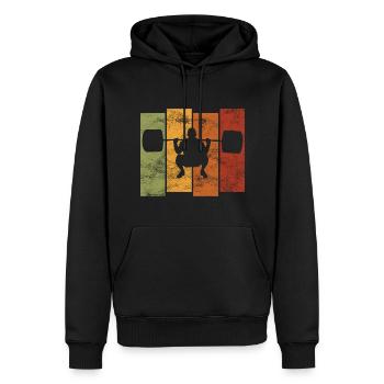 Musculation Bodybuilder GYM Fitnessstudio Retro - Sweat à capuche Premium bio Homme - noir - Devant - Nico (187cm)