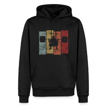 Musculation Bodybuilder GYM Fitnessstudio Retro - Sweat à capuche Premium bio Homme - noir - Devant - Nico (187cm)