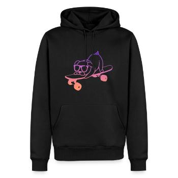 Skateboarding Hund Skateboard Tricks Skater - Männer Premium Bio Hoodie - Schwarz - Vorne - Nico (187cm)
