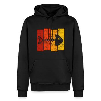 Fishbones for anglers, fishermen and children | Pisces - Men’s Premium Organic Hoodie - black - Front - Nico (187cm)