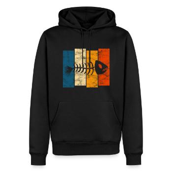 Fishbones for anglers, fishermen and children | Pisces - Men’s Premium Organic Hoodie - black - Front - Nico (187cm)