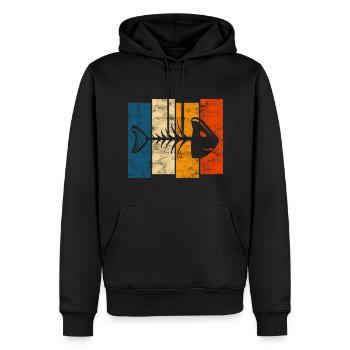 Arêtes de poisson pour pêcheurs, pêcheurs et enfants | Poissons - Sweat à capuche Premium bio Homme - noir - Devant - Nico (187cm)