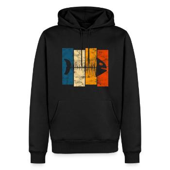 for anglers, fishermen and children | Pisces - Men’s Premium Organic Hoodie - black - Front - Nico (187cm)