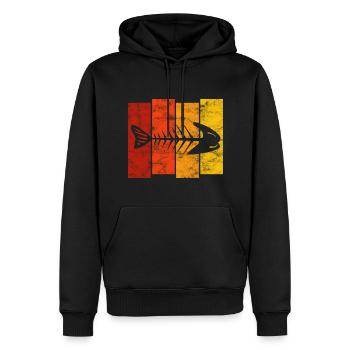 Arête de poisson pour les pêcheurs, les pêcheurs et les enfants | Poissons - Sweat à capuche Premium bio Homme - noir - Devant - Nico (187cm)