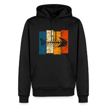 for anglers, fishermen and children | Pisces - Men’s Premium Organic Hoodie - black - Front - Nico (187cm)