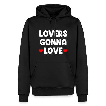 Lovers Gonna Love - Männer Premium Bio Hoodie - Schwarz - Vorne - Nico (187cm)