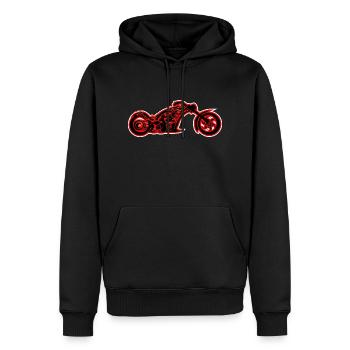 Biker Club Motorrad Logo 01 - Männer Premium Bio Hoodie - Schwarz - Vorne - Nico (187cm)