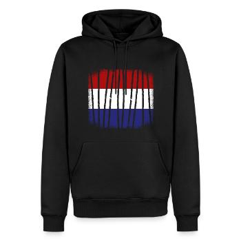 Pays-Bas Drapeau Hollande Drapeau néerlandais - Sweat à capuche Premium bio Homme - noir - Devant - Nico (187cm)