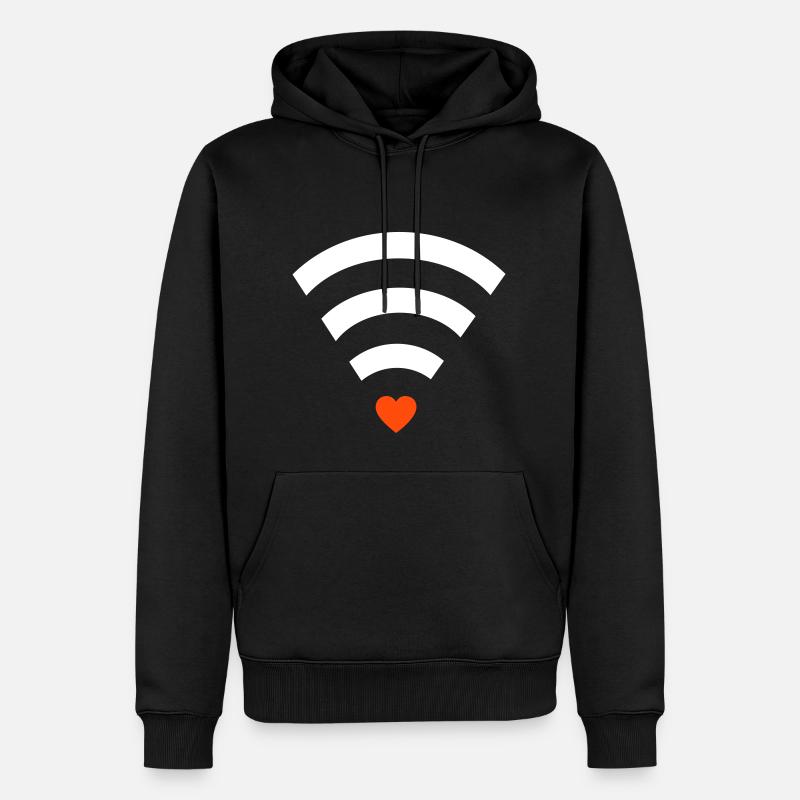 Wifi gratuit - Wifi gratuit - Sweat à capuche Premium bio Homme - noir