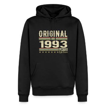 Original 1993 - Cadeau D’anniversaire Rétro 1993 - Sweat à capuche Premium bio Homme - noir - Devant - Nico (187cm)