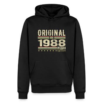 Original 1988 - Retro 1988 Geburtstagsgeschenk - Männer Premium Bio Hoodie - Schwarz - Vorne - Nico (187cm)