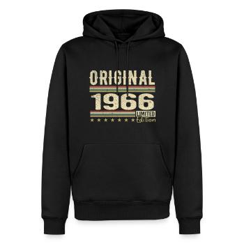 Original 1966 - Cadeau D’anniversaire Rétro 1966 - Sweat à capuche Premium bio Homme - noir - Devant - Nico (187cm)