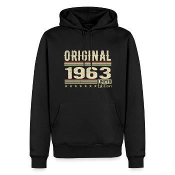 Original 1963 - Retro 1963 Geburtstagsgeschenk - Männer Premium Bio Hoodie - Schwarz - Vorne - Nico (187cm)