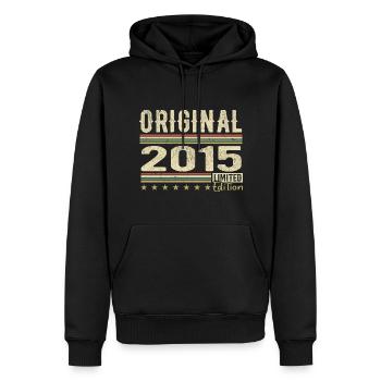 Original 2015 - Retro Birthday Gift 2015 - Men’s Premium Organic Hoodie - black - Front - Nico (187cm)