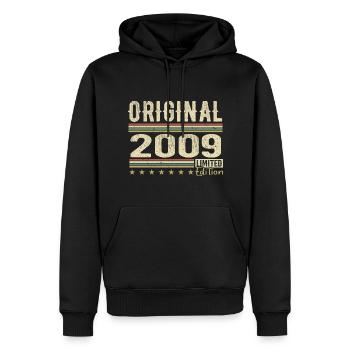 Original 2009 - Retro Birthday Gift 2009 - Men’s Premium Organic Hoodie - black - Front - Nico (187cm)