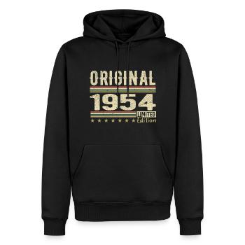 Original 1954 - Cadeau D’anniversaire Rétro 1954 - Sweat à capuche Premium bio Homme - noir - Devant - Nico (187cm)