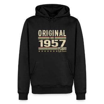 Original 1957 - Retro 1957 Geburtstagsgeschenk - Männer Premium Bio Hoodie - Schwarz - Vorne - Nico (187cm)