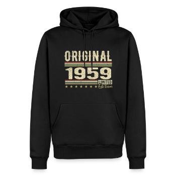 Original 1959 - Retro 1959 Geburtstagsgeschenk - Männer Premium Bio Hoodie - Schwarz - Vorne - Nico (187cm)