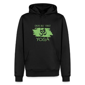 yoga - Männer Premium Bio Hoodie - Schwarz - Vorne - Nico (187cm)