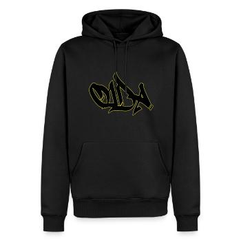 Oida - Männer Premium Bio Hoodie - Schwarz - Vorne - Nico (187cm)