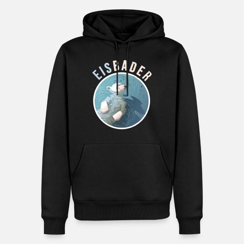 winterbader eisbär eisbader cool cold water arktis - Männer Premium Bio Hoodie - Schwarz
