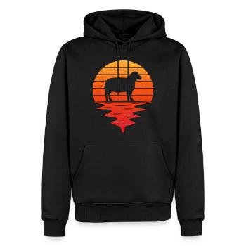 Retro t-shirt moutons mouton - Sweat à capuche Premium bio Homme - noir - Devant - Nico (187cm)