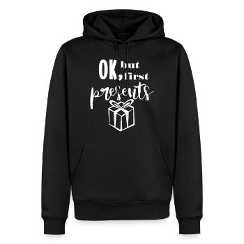 First presents gifts xmas saying Christmas - Men’s Premium Organic Hoodie - black - Front - Nico (187cm)