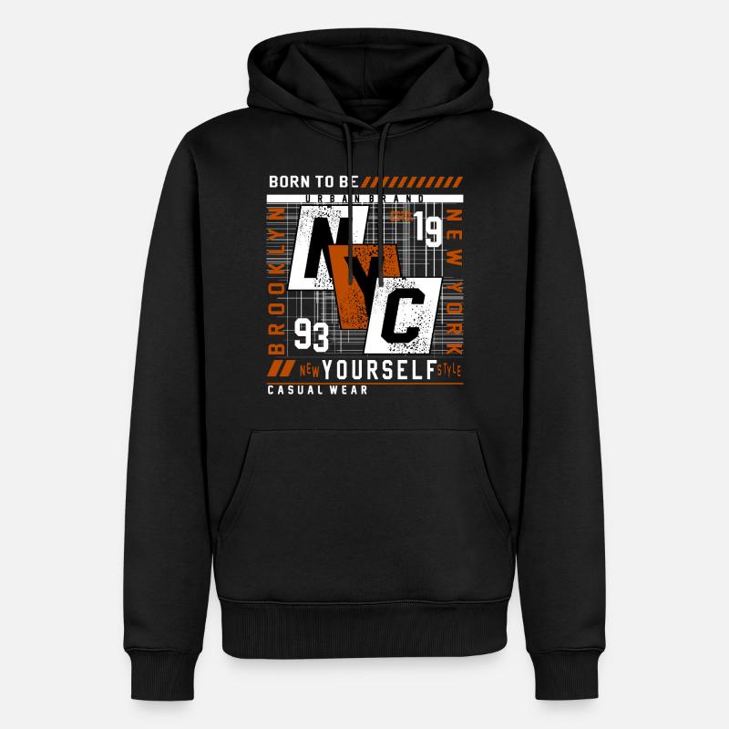 New York - Männer Premium Bio Hoodie - Schwarz