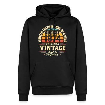 August 1974 Geburtstag August 1974 - Männer Premium Bio Hoodie - Schwarz - Vorne - Nico (187cm)