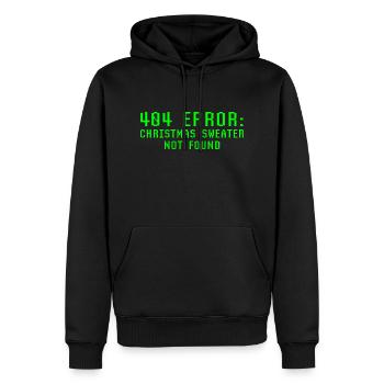 404 Erreur Pull de Noël pas trouvé drôle laid - Sweat à capuche Premium bio Homme - noir - Devant - Nico (187cm)