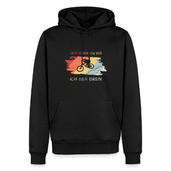 Downhill biken - Männer Premium Bio Hoodie - Schwarz - Vorne - Nico (187cm)
