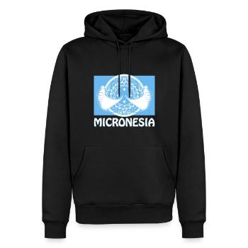 Flagge Mikronesiens und Mantarochen - Männer Premium Bio Hoodie - Schwarz - Vorne - Nico (187cm)