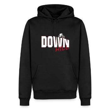 Downhill - Männer Premium Bio Hoodie - Schwarz - Vorne - Nico (187cm)
