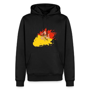 Drapeau de la Sicile Italie Palerme Trinacria Italia - Sweat à capuche Premium bio Homme - noir - Devant - Nico (187cm)