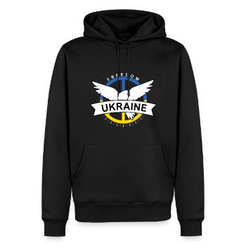 Ukraine Flagge Peace Ukrainische Fahne Frieden - Männer Premium Bio Hoodie - Schwarz - Vorne - Nico (187cm)